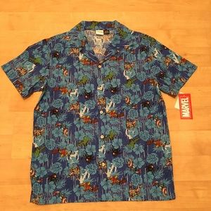 Marvel Avengers Hawaiian Button Down Shirt - Med